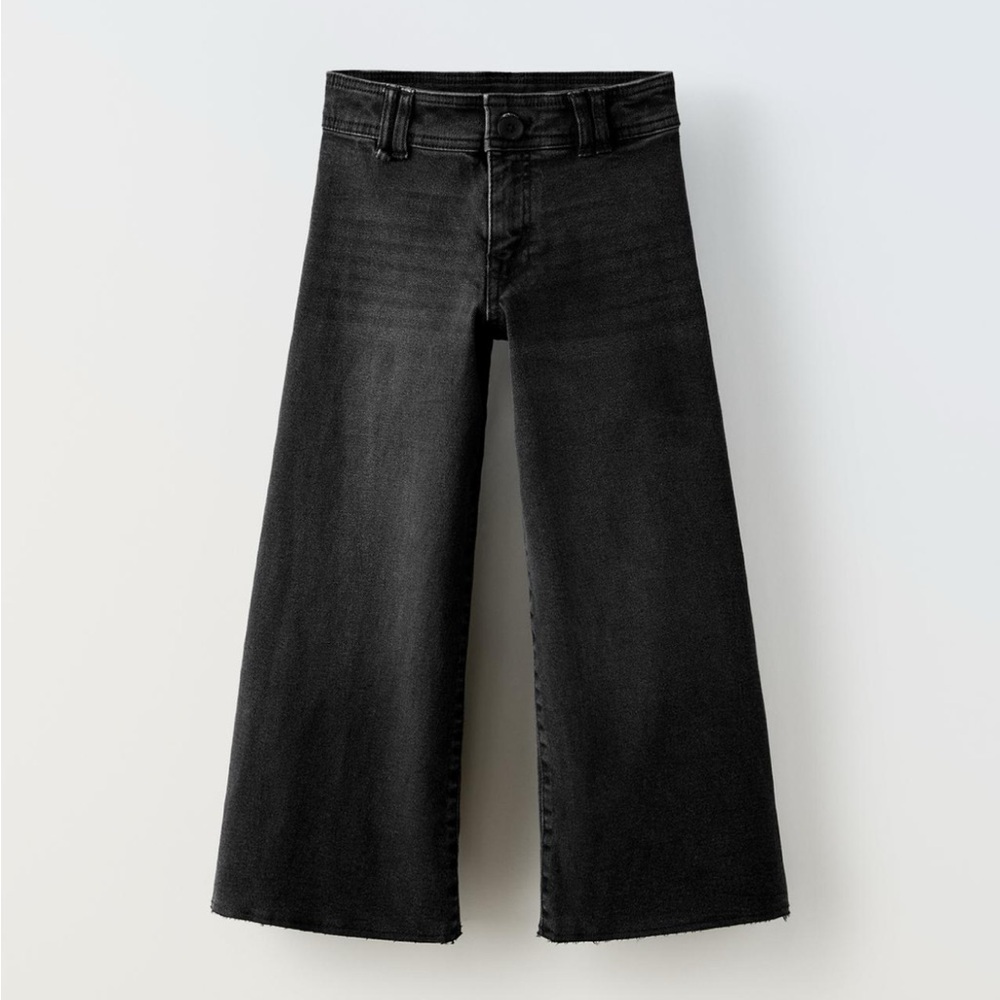 Zara Black Kids Wide Leg Marine Jeans